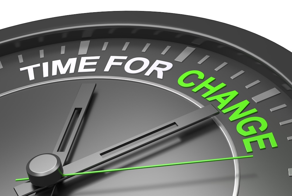 clock face with time for change on it. concept of changing to managed print services.